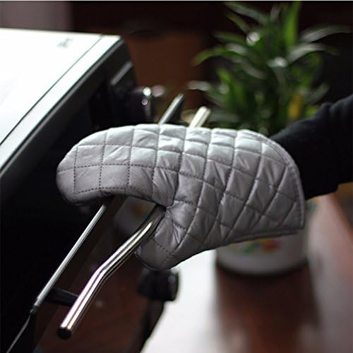 Linwnil New 1 Pair Heat Resistant Oven Gloves New Cotton Oven Mitts Kitchen Gloves High Temperature Cooking Tool BBQ Gloves (13Inch)