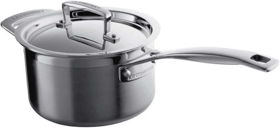 3-Ply Stainless Steel Saucepan with Lid, 16 x 9.5 cm, Silver, 96200916001000