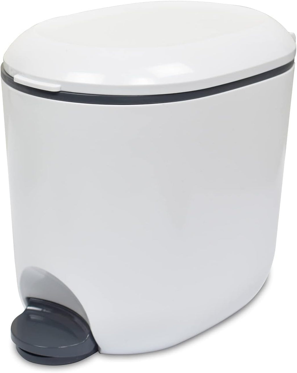 Premium Deluxe Bathroom Office Pedal Bin with Inner, 3.5 Litre, Light Grey & Charcoal Grey