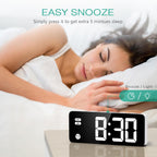 Digital Alarm Clock, 5.8 Inches LED Bedside Clock for Kids Bedrooms with 4 Dimmable Brightness, 3 Adjustable Volume, Snooze (1.5m USB Cable Included)