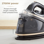 T22023GLD Ceraglide Steam Generator with Steam Shot Button, 3 Temperature Settings, 1.2L, 2700 W, Champagne Gold and Black