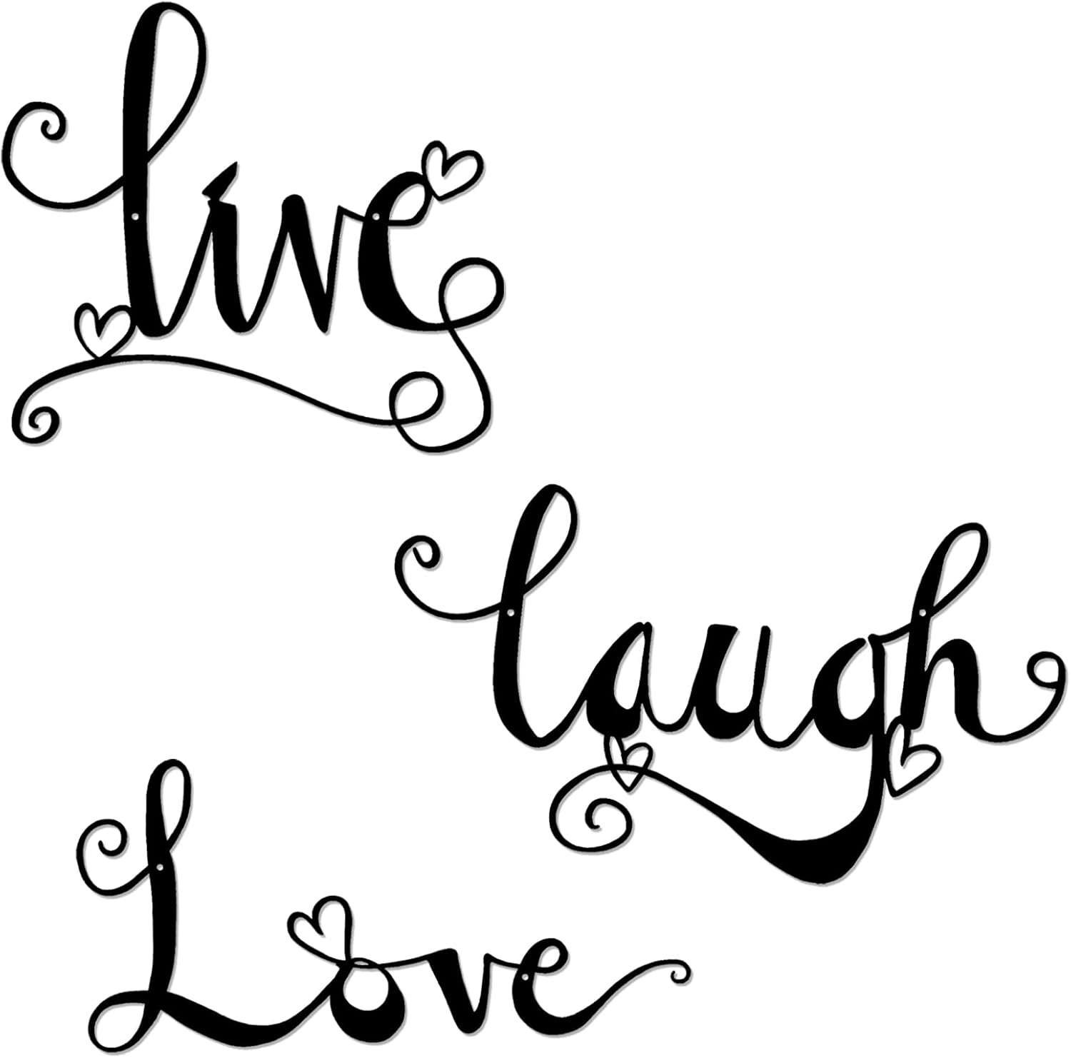 3 Pieces Black Metal Letter Sign Decor 'Live Laugh Love' WordArt Wall Art Decor for Home Indoor Outdoor Bedroom Living room Bathroom and Office Main image