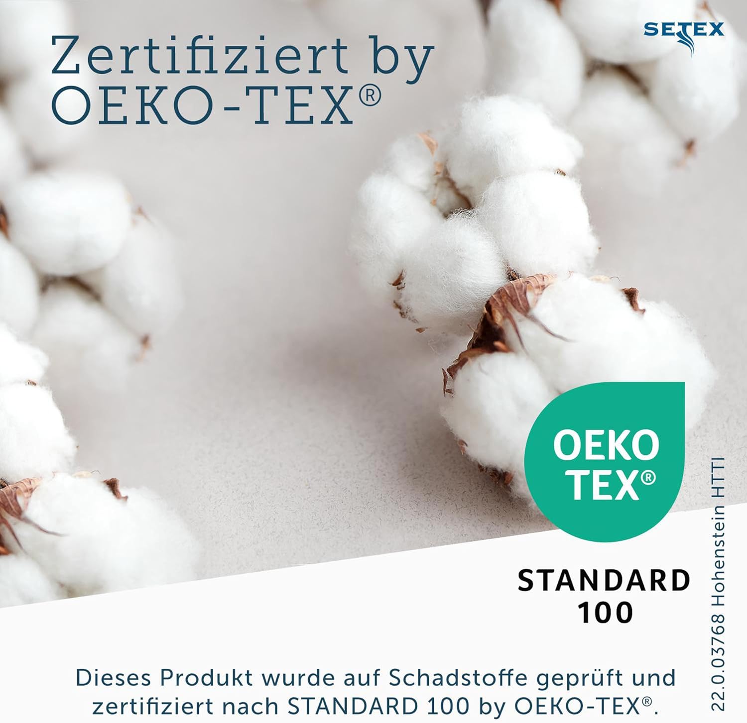 SETEX Mattress Protector, Cotton, Natural, 90 x 190 cm