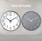 Wall Clock Non-Ticking Silent Battery Operated Round Wall Clock Modern Simple Style Decor Clock for Home/Office/School/Kitchen/Bedroom/Living Room/8.5 Inch Grey