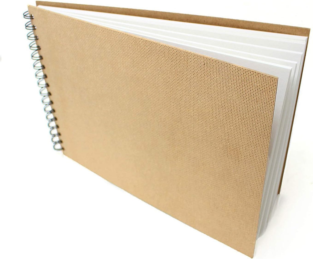 Enviro – Spiral Bound A4 Sketchbook – Landscape - 70 Sides/35 Pages of Recycled 170gsm Drawing Paper – 100% Recycled Sketchbook / Scrapbook, White