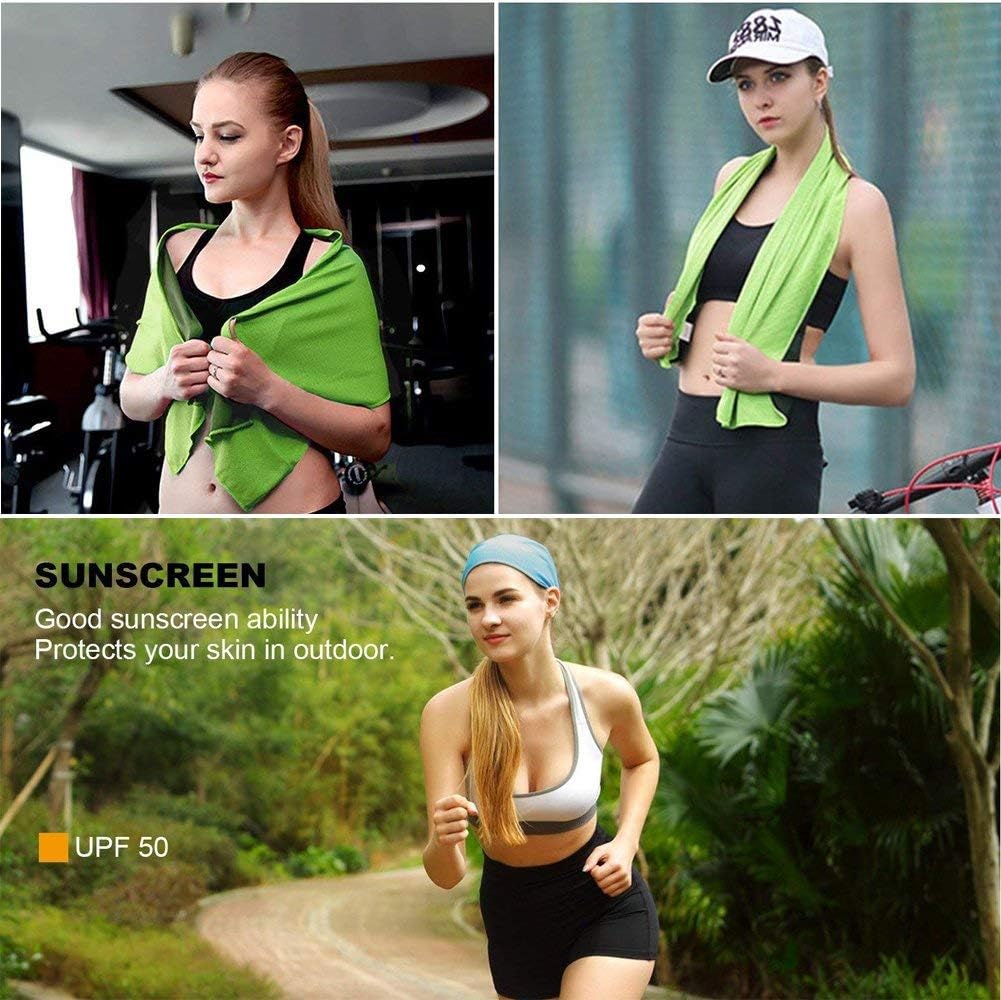 Cooling Towels | 4 Pack 100x30 cm | Cool Cold for Neck and Face | Microfiber Soft Breathable Chilly | for Sport, Yoga, Golf, Gym, Camping, Running, Workout & More Activities