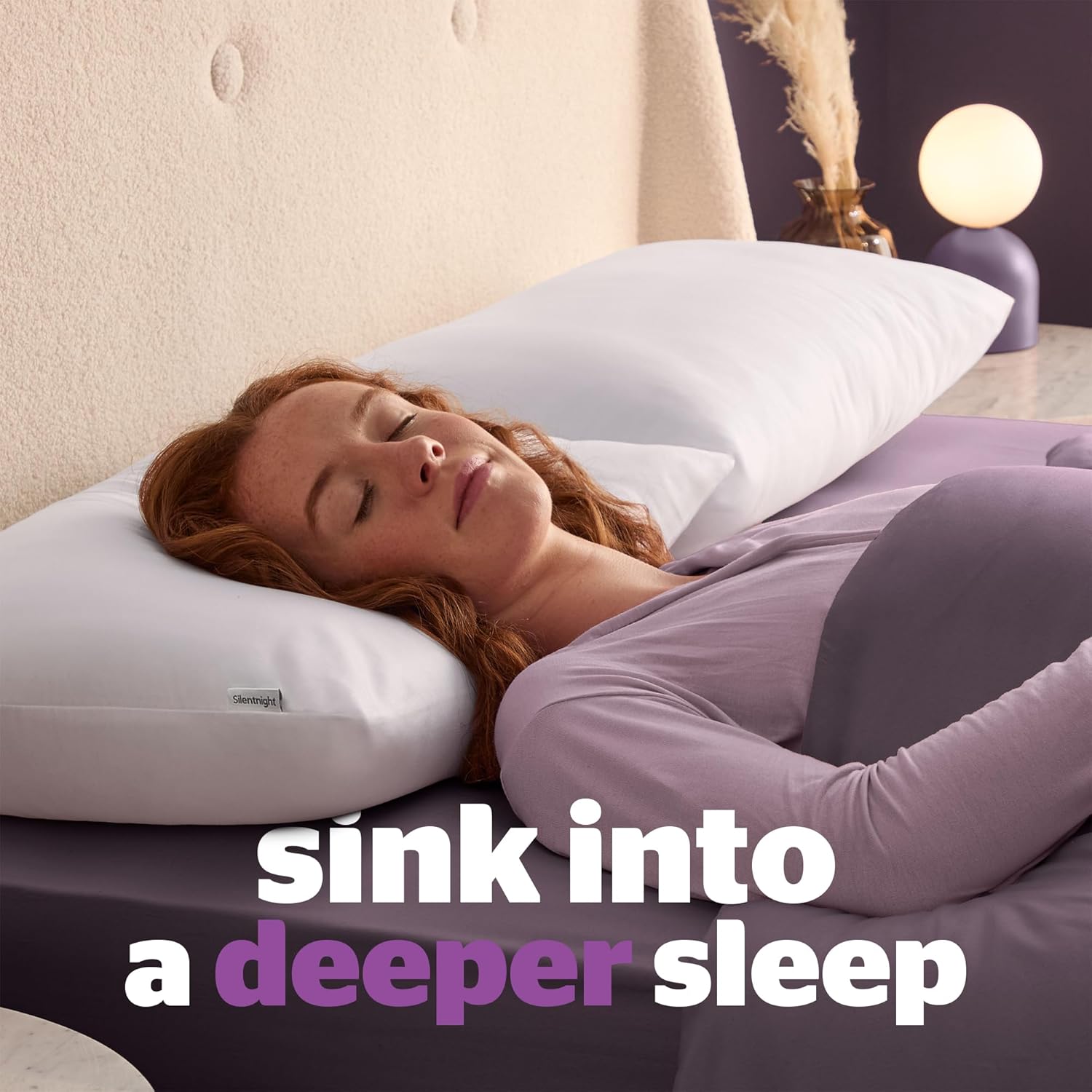 Deep Sleep Pillows 2 Pack – Medium Support Comfortable Hollowfibre Bed for Front, Back and Side Sleepers Machine Washable Hypoallergenic of Standard Size, White