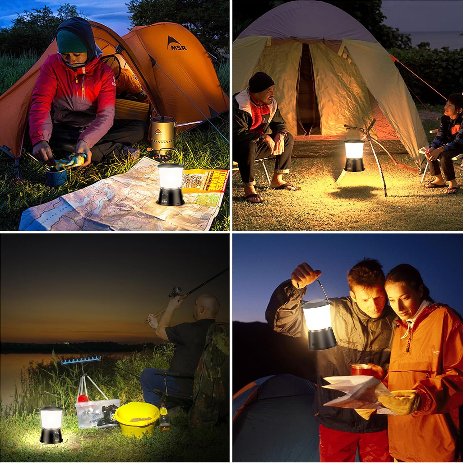 Camping Lantern Rechargeable, Blukar Camping Lights Lamp for Tent, Long Battery Life 5 Light Modes Super Bright LED Outdoor Hanging Tent Light for Camping, Emergency, Fishing, Hiking etc.