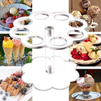 Anwangda Ice Cream Cone Holder Stand, 8 Holes Acrylic Ice Cream Stand, Reusable Detachable Transparent Acrylic Ice Cream Cone Holder for Party DIY(Transparent)