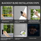 Versatile Portable Roller Blind-Stick On Blackout Curtains for Windows,Temporary Curtains, Any Size and Shape-Bedroom,Indoor & Outdoor-Blackout Blind-Gray