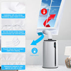 AC Window Seal Unit for Portable Air Conditioner and Tumble Dryer, Hot Air Stop Kit for All Mobile Air Conditioning, Air Exchange Guards with Zip and Strong Hook&Loop Fastener(300cm/118in)
