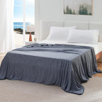 Cooling Blanket for Night - Summer Blanket with Rayon Derived from Bamboo, Dual Sided Lightweight Cool Blanket with Arc-chill Cooling Fiber for Hot Sleepers Queen, Blue, 220x240 cm