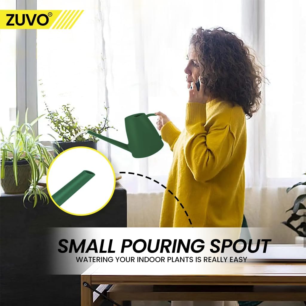 Watering Can Indoor 1.8 L - Perfect Gardening Tool for Watering Indoor Plants - 33.0 x 17.0 cm - Mini Watering Cans - Green - Zuvo
