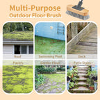 Wire Broom with 150cm Handle, Heavy Duty Wire Brush for Patio Garden Moss Algae Weed Removing, Hard Stiff Metal Brush Outdoor Floor Scruber for Cleaning Yard Roof Deck