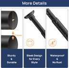 Matte Black Shower Curtain Pole 84 to 183 cm, 1 Inch Extendable Tension Rods for Curtains No Drill, Shower Rail for Bathroom, Closet, Window, Room Divider, Never Rust, Non Slip