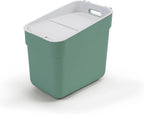 Curver Ready to Collect 100% Recycled 20L Kitchen Accessories Recycling Lift Top Bin Green with Light Grey Lid
