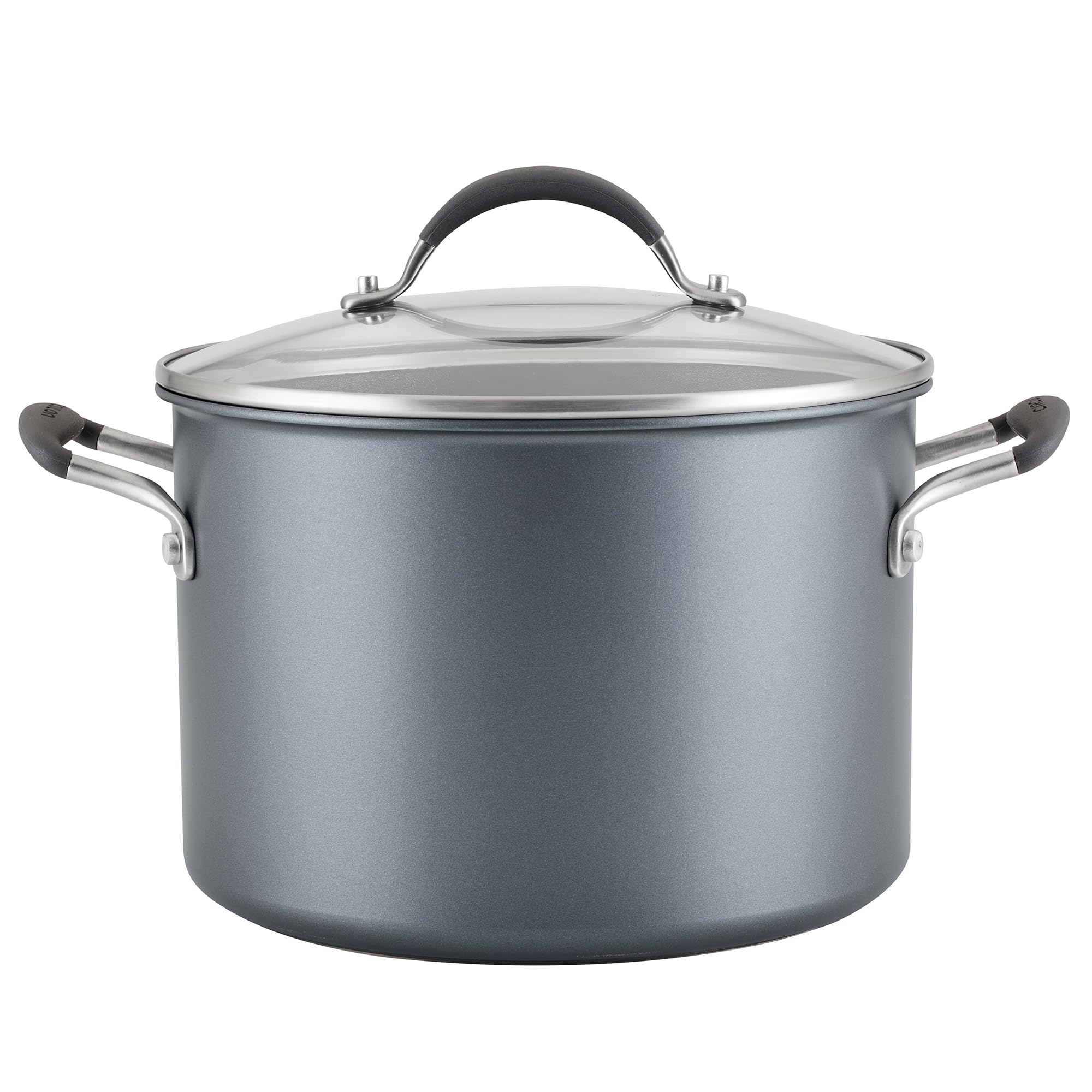 Scratch Defense Stock Pot with Lid 24cm - 7.6L Induction Stock Pot with Extreme Non Stick, Dishwasher & Oven Safe Cookware, Graphite Pewter Finish Main image