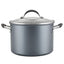 Scratch Defense Stock Pot with Lid 24cm - 7.6L Induction Stock Pot with Extreme Non Stick, Dishwasher & Oven Safe Cookware, Graphite Pewter Finish