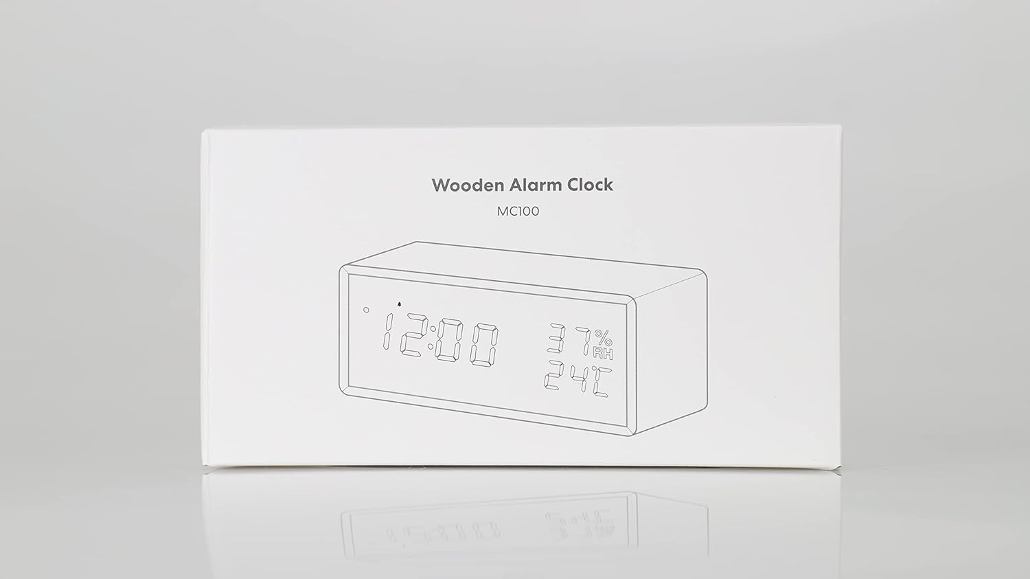 Alarm Clock Bedside, Wooden Digital Alarm Clocks Non Ticking, Adjustable Brightness & USB Charging for Bedside, Desk, Shelf