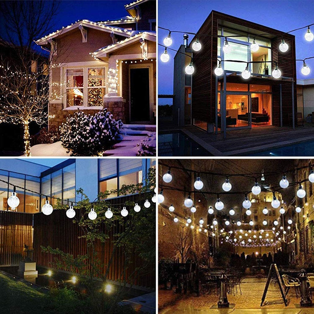 Solar Garden Lights Outdoor Waterproof, 100LED 12M/39Ft Solar Fairy Lights, Crystal Ball Lights with 8 Modes, Decorative Lighting for Home, Yard,Patio, Party, Wedding,Christmas (Cool White)
