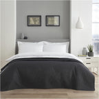 Pinsonic Quilted Bedspread Comforter, Lightweight Quilt Coverlets Large Sofa Bed Cover, Charcoal, 150X200