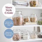 Universal Jar Push-Top Lid 2 Litre Glass Food Container with Silicone Seal Kitchen Pantry Storage for Dry Food Biscuits Sweets and Treats
