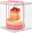 Clear Cake Box, 34x34x37CM for 12 Inch Tall Cake Box, Transparent Cake gift Boxes with Lid & Ribbon, Plastic Cube Cake Gift Packaging Boxes for Birthday Wedding Christmas Party
