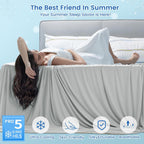 Double Cooling Blanket Double Size for Hot Sleepers, Double Side Arc-Chill Q-Max>0.5 Cooling Blanket for Night Sweats to Keep Cool, 150 x 200cm, Grey