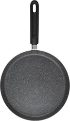 Metallic Marble Pancake Pan - 25cm Crepe Frying Pan, 9.8" Non-Stick Flat Skillet Griddle, Suitable for Induction Hobs, Soft Grip Handle, Durable Forged Aluminium, Easy Clean