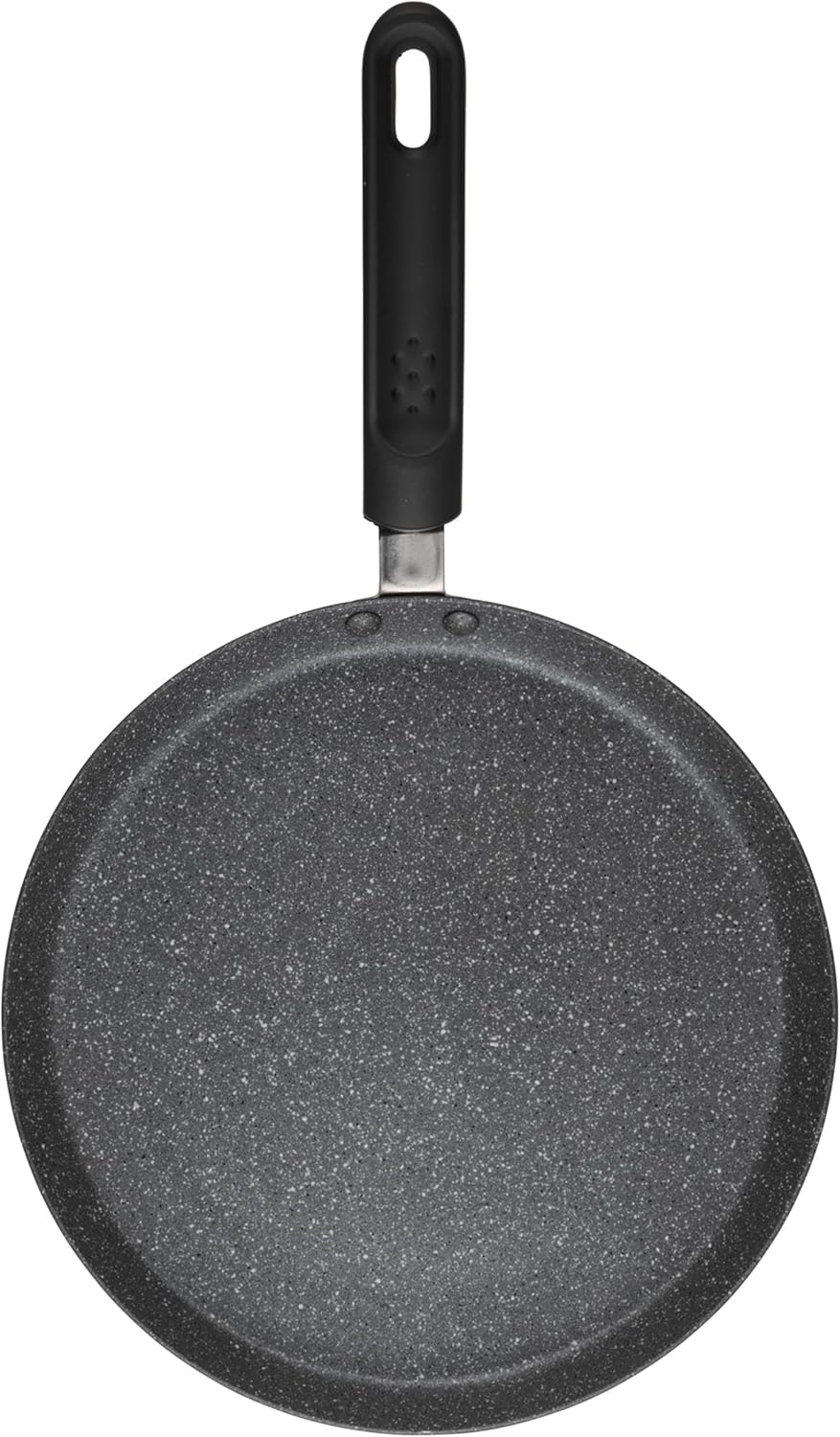 Metallic Marble Pancake Pan - 25cm Crepe Frying Pan, 9.8" Non-Stick Flat Skillet Griddle, Suitable for Induction Hobs, Soft Grip Handle, Durable Forged Aluminium, Easy Clean