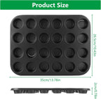 2 Pack Mini Baking Tray,24 Cup Muffin Baking Pan,Non-Stick Cupcake Tin,Carbon Steel Muffin Tin Cupcake Baking Tray,Deep Muffins Pan,Reusable Baking Case for Mini Mince Pie,Grey