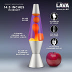 Lamp 2125, Yellow Wax, Purple Liquid, Silver Base and Cap, Original 14.5 inch LAVA Motion Lamp to Illuminate Your Mood