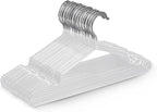 20x Premium Rubber Coated Metal Hangers - Heavy Duty - Space Saving Organiser Clothes Hangers For Wardrobes Coat Rack Rails (White)