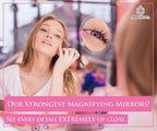 20X & 15X Magnifying Mirror Combo Set with 3 Stick On Suction Cups For Makeup and Tweezing Eyebrows - Compact Handheld Design & Travel Ready - Extremely Strong X20 Zoom - 15cm & Small 10cm Diameter