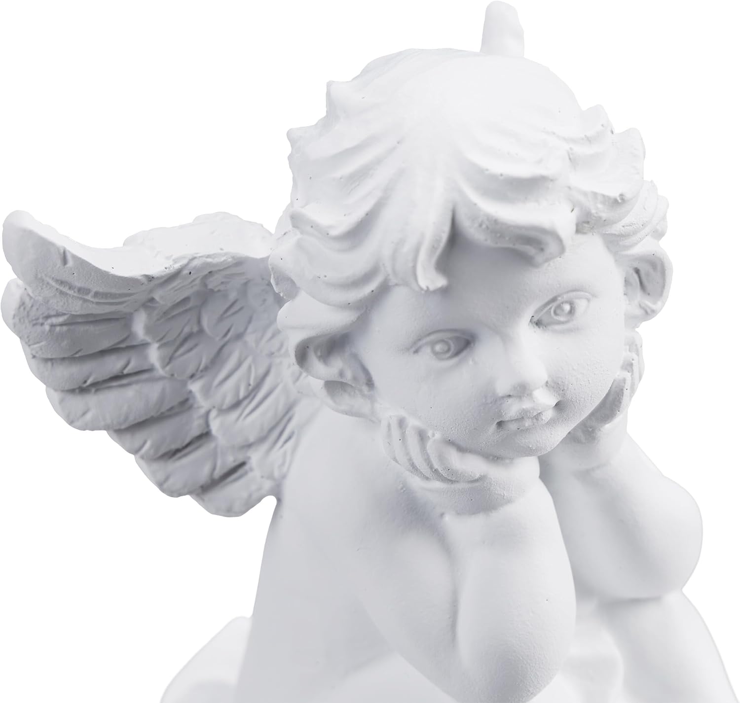 Relaxdays Grave Angel, Set of 2, Weatherproof, Frost-Proof, HxWxD: 10 x 7 x 9 cm, Decoration, Guardian, Polyresin, White