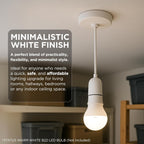 Ceiling Pendant Light Fitting, 6‑Inch White Bayonet (B22) Pendant for Ceiling, Pre‑Wired with Cord Grip, Indoor Lighting Fixture, S6INCPB4