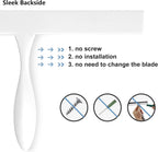 Shower Squeegee for Shower Glass Doors, Bathroom Squeegee for Shower, with No-Drilling Hanging Hook, Non-Slip Handle Silicone Squeegee for Mirror, Car, Window, Glass (White)