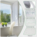 Air Conditioner Window Seal, 400cm/158Inch Portable Universal Kit with Zip, Anti-Mosquito Seal Unit for Mobile Conditioner, Tumble Dryer, #3 4m White, #2 Regular