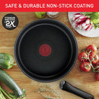 Ingenio Emotion 10 Piece Set, Pots & Pans Set, Stainless Steel, Stackable, Induction, Easy Cleaning, Non-Stick Coating, Heat Indicator, L897SA74