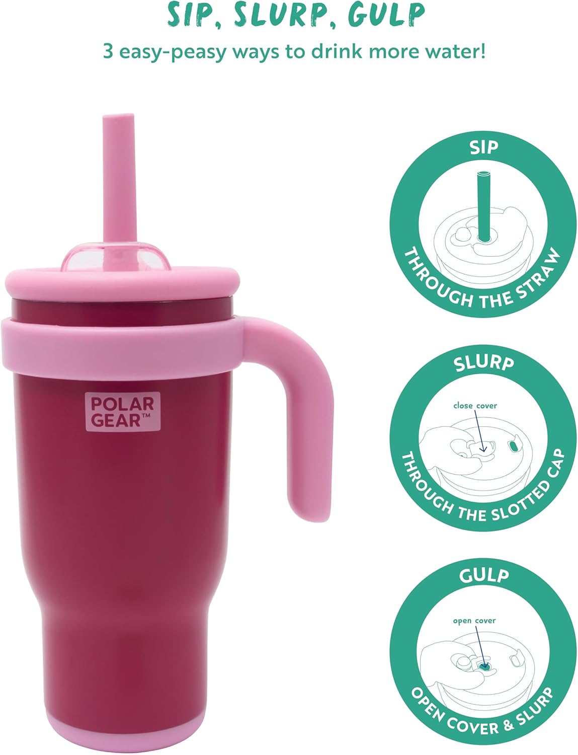520ml Kids Stainless Steel Water Bottle Tumbler with Straw – Double Wall Insulated Water Bottle with Straw for Children - BPA-Free, Leakproof Kids Cups to Keep Drinks Cooler for Longer