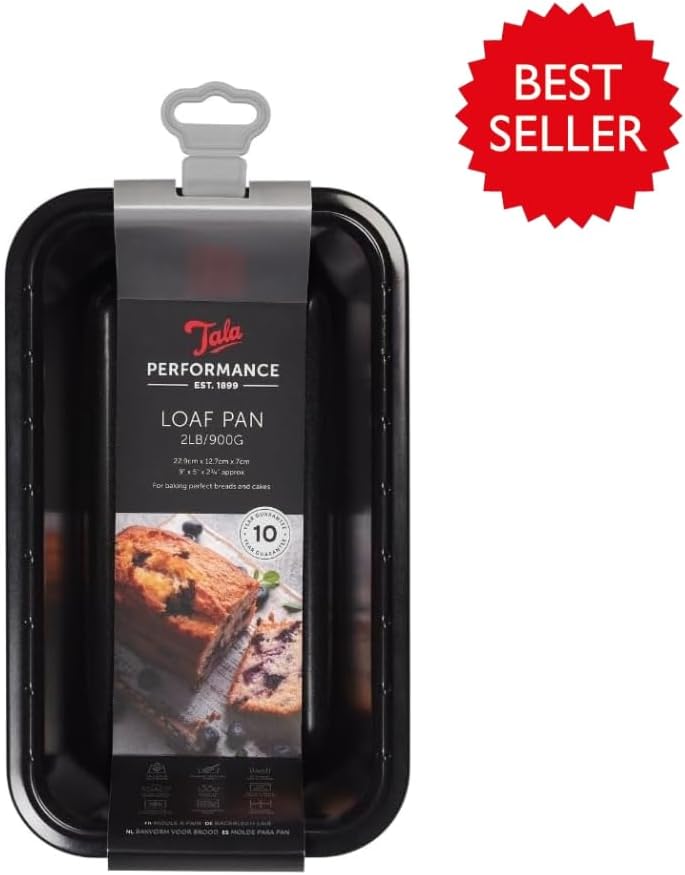 Performance, 2lb Loaf Pan, Professional Gauge Carbon Steel with Eclipse Non-Stick Coating; Perfect loaf tin for Cakes and Loaves, 24.4x14.4x6.95 cm