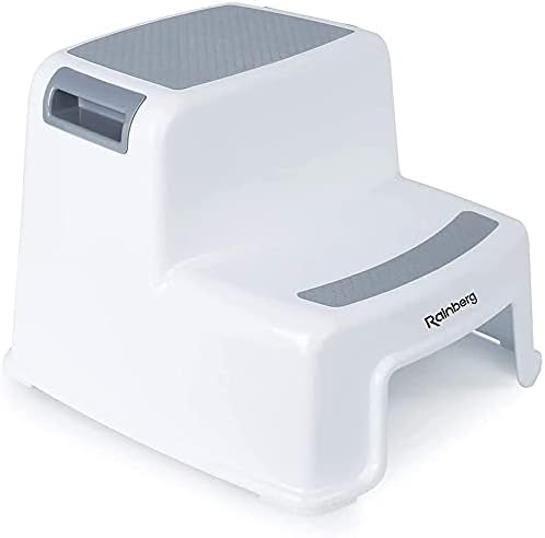 2 Step Stool for Kids, Sturdy Double Step Stool for Toddlers, Anti-Slip Stool for Children,Toddler's Stool for Potty Training and Use in the Kitchen and Bathroom Easy to Clean and Portable