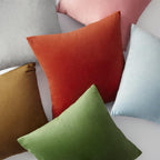 Green Cushion Covers 45cm x 45cm for Livingroom Large Fluffy Cushions Sofa Scatter Decorative Velvet Pillow Cover 18 x 18 inch Set of 4 for Bedroom