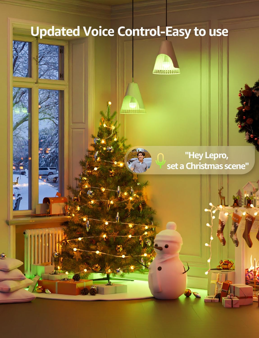 AI Smart Bulb E27, Music Sync WiFi Bulb, Voice Control Smart Screw Bulb, Colour Changing Light Bulbs, RGBCCT, Work with Alexa & Google Assistant, Personalized AI Lighting Designer