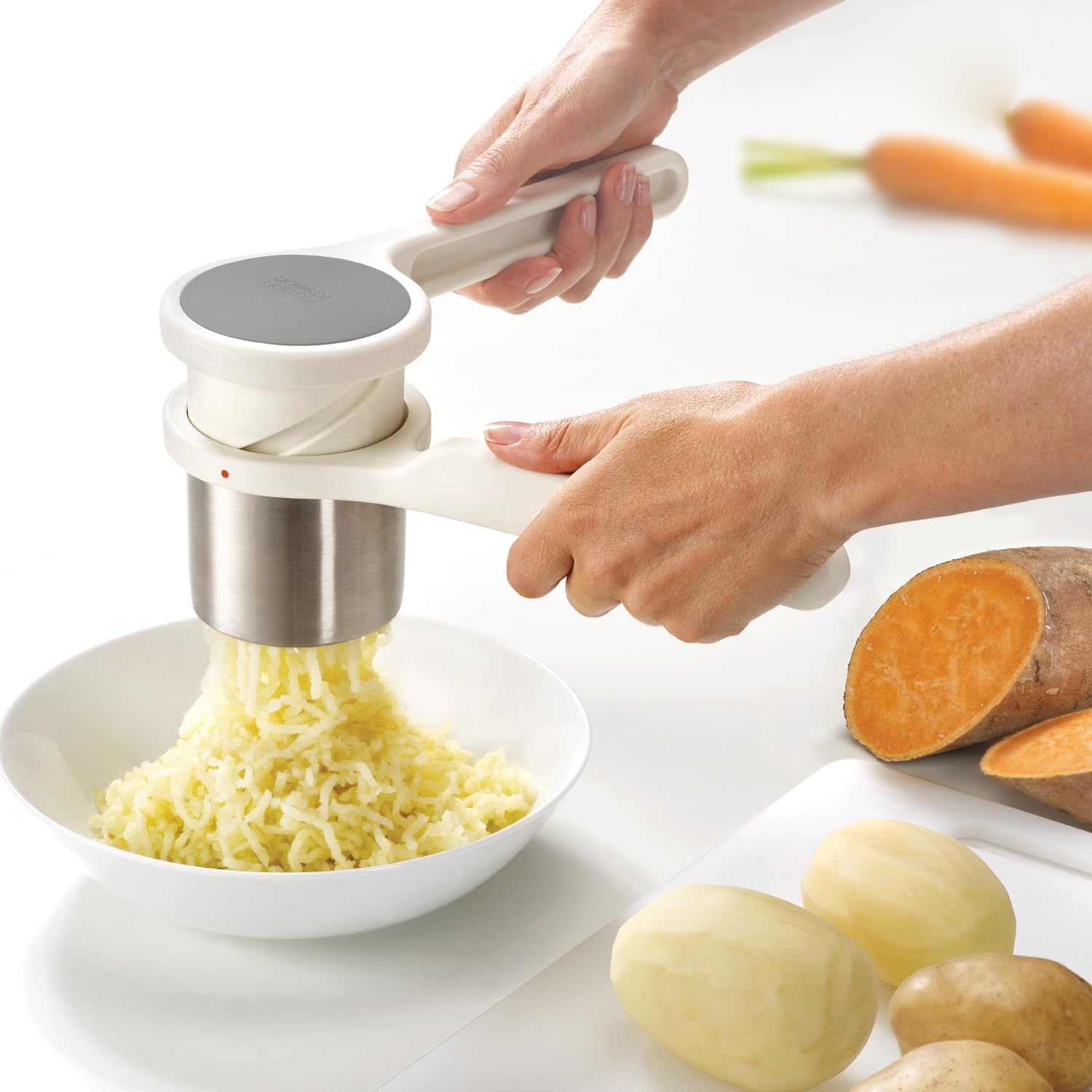 Helix Potato Ricer, Mashed and Vegetable Purees, BPA free, Stainless Steel, White/Grey, 24