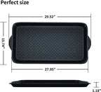 Boot Tray Shoe Organiser Soft Rubber Non Slip Washable Multipurpose Plant Rack Mat Plain Black Drip Container Floor Carpet Protection for Home Garden Indoor Outdoor Shed Garage - 71 x 39cm