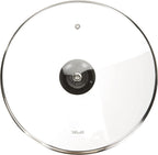 Ibili 970726 Stainless Steel Vented Silver & Black Glass Saucepan Cover Lid 26cm