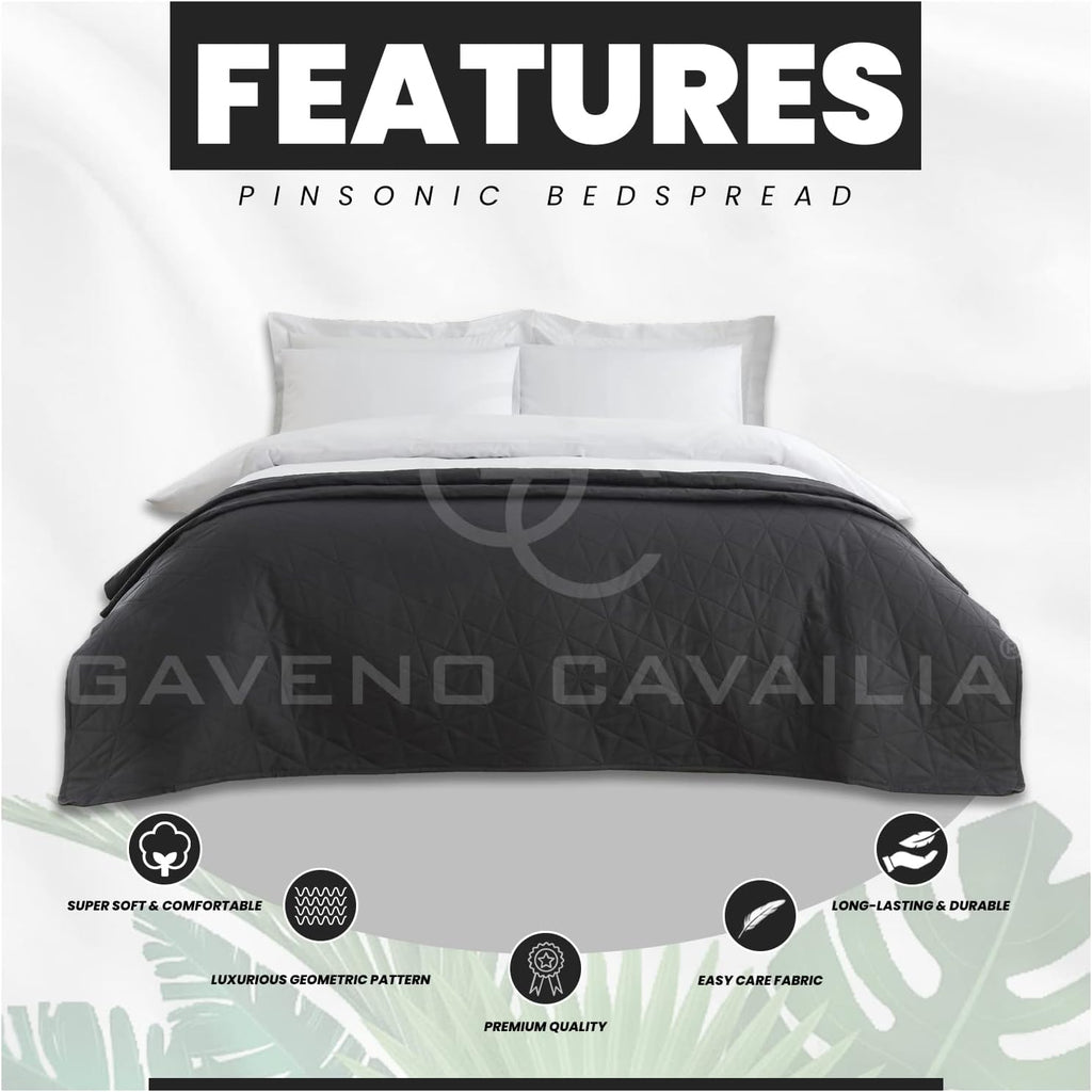 Pinsonic Quilted Bedspread Comforter, Lightweight Quilt Coverlets Large Sofa Bed Cover, Charcoal, 150X200