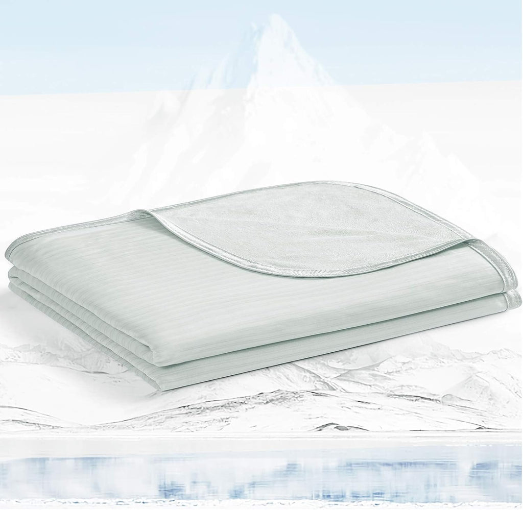 Cooling Blanket 150x200cm Arc-Chill 3.0 Cool Fiber Bamboo Blankets Q-MAX>0.5 Summer Blanket with Double-sided Design Absorb Heat Soft Lightweight Cool Bed Blanket Queen Size Gray