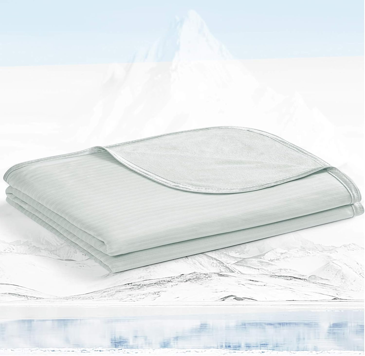 Cooling Blanket 150x200cm Arc-Chill 3.0 Cool Fiber Bamboo Blankets Q-MAX>0.5 Summer Blanket with Double-sided Design Absorb Heat Soft Lightweight Cool Bed Blanket Queen Size Gray